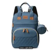 Premium Large Nappy Bag With Built In Bassinet Mummy Baby Travel Backpack L-Blue