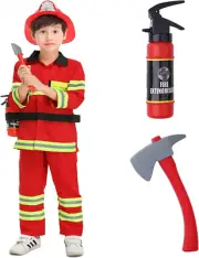 maxToonrain Tan Fireman Costume for Kids, Boys' and Girls' Firefighter Dress ...
