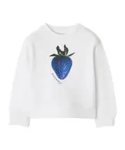 strawberry-print cotton sweatshirt 18M,24M white