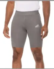 Adidas Men’s Techfit Aeroready Training Tights Compression Shorts-Grey-2XLarge