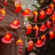 Christmas LED String Lights Battery Operated Santa Hat Santa Socks Candy Light for Indoor Christmas Decor