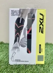 2XU Hyoptik Reflective Compression Running Socks Black/Pink Women's Size X-Small