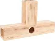 Wooden Shaped Hideout Tunnel for Hamsters Guinea Pigs Fun Pet Activity Chew Provides Physical Exercise Entertainment for Rodents Pets