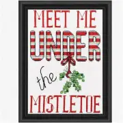 MerryStitch Holiday Cross Stitch Set - Mistletoe Magic for Festive Needlework Fu