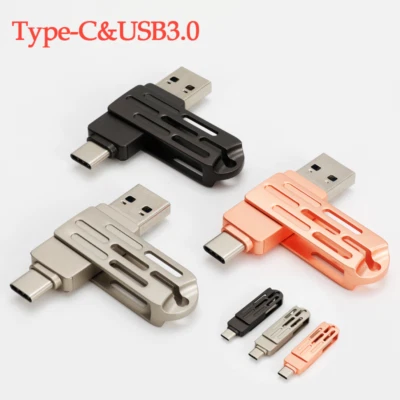 2TB TypeC USB Flash Drive 2in1 Memory Stick 64G for iPhone iPad External Storage