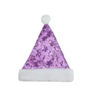 Northlight 14" Purple Sequin Snowflake Christmas Santa Hat White Brim - M Adult