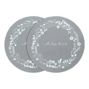 2pcs Induction Cooktop Protector Mats, Flower Pattern (Grey)