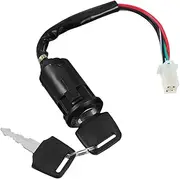 JECOMPRIS Metal Key Start Switch Black Replacement ATV Scooter Ignition Switch Ignition Switch Ignition Keyed Switch Plastic
