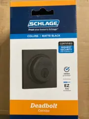 Schlage Matte Black Deadbolt Lock B60N 622
