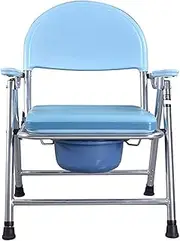 Z&y GLAa Commode Chair,Mobile Commode Shower Chair Portable Toilet Comfortable Durable/Blue