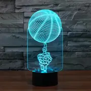 Basketball Black Base Creative 3D LED Decorative Night Light, USB with Touch Button Version