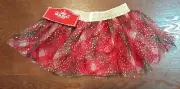 Girls Holiday Time Sparkly Mesh Skirt Christmas Clothing Size 0-3 Months NWT