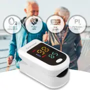 Fingertip Pulse Oximeter | Digital LED Monitor Blood Oxygen & Heart Rate (White)