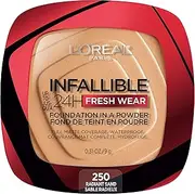 L'Oreal Paris Makeup Infallible Fresh Wear Foundation in a Powder, Up to 24H Wear, Waterproof, Radiant Sand, 0.31 oz.