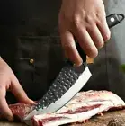 Handmade Boning Knife Forged Steel Wood Handle Hammered Slicing Eviscerating Cut