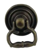 1" Small Jewelry Box Ring Pull - Antique Brass