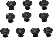 Set of 10 NUZAMAS Matt Black Knobs and Pulls for Cabinets, Dressers, Wardrobe and Drawers, Kitchen, Bedroom, Bathroom Vanity Handles 29mm