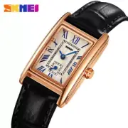 SKMEI Women Watch with Second Subdial Leather Wristwatch Roman Numerals Watches