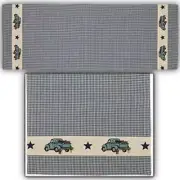 BLUE PICKUP TRUCK Checked Table Runner, 13" x 36", by The Country House