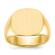 14K Yellow Gold 15.5x15.0mm Open Back Men's Signet Ring