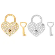2 Sets Wishing Locks Keys Small Heart Padlock Diary Book Lock Wedding Bow Lock