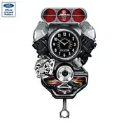 'King Of The Street' Ford Mustang V8 Engine Block Wall Clock