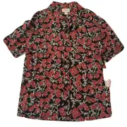 NWT Kids Lularoe Thor Size 8 Red Roses, short sleeve button down HTF