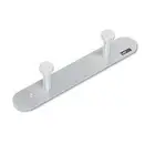Safco Nail Head Wall Coat Rack Two Hooks Metal 12w x 2-3/4d x 2h Satin Aluminum
