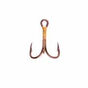 Eagle Claw 2X Treble Regular Shank Curved Point Hook, Bronze, 2