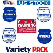 5 Home Security Sticker Decal signs For Windows Brinks Alarm System+Cameras