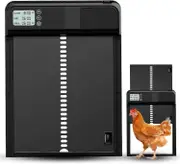 Automatic Chicken Coop Door, Automatic Chicken Coop Door with Timer and Aluminum Manual with LCD Display, Battery Powered Safe and Comfortable Keeping