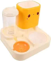 TOBBOMEY Double Pet Feeder Bowls with Automatic Water Dispenser Space Saving and Cats Non Slip Base Easy to Clean Fresh Water Demand for Busy Schedules