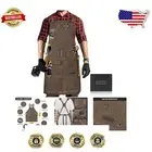 Water-Resistant Waxed Canvas Apron with 12 Pockets - Perfect for All Trades