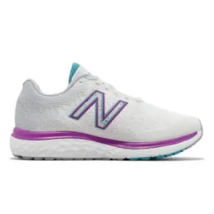 【NEW BALANCE】慢跑鞋 W680 V7 D 寬楦 女鞋 白 紫 反光 緩震 路跑 運動鞋 NB 紐巴倫(W680WN7-D)