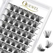 Eyelashes Single QUEWEL Single Lash Cluster Lashes Mega D Curl 16mm Eyelash Segments Wide Foundation Individual Eyelashes for Eyes Makeup DIY Eyelash Augmentation(Mega-D-16mm)