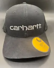 New Carhartt Trucker Hat Force Canvas Black Mesh Snap Back Embroidered Cap OSFM