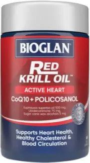 Bioglan Red Krill Oil Active Heart 60 Caps x 3 Pack