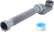 Low Profile 1 1/2 Flexible Bathtub Shower Drain Flat P Trap Pipe