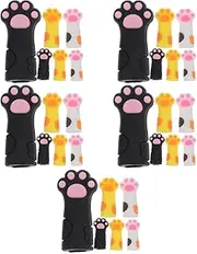 VINTORKY 5sets Nail Care Essential Cat Paw Shaped Cuticle Scissors Cover Silicone Holder Bag Fit for Scissors Tweezers 6pcs*5