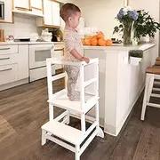 Step Stool for Kids, Kitchen Step Stool with Chalkboard & Safety Rail for Toddlers 18 Months and Olde
