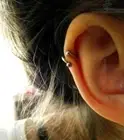 PAIR 18G 5/16" THIN TINY STEEL SPIRAL TRAGUS RING TWISTER EAR DAITH STUD HELIX