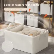 Portable Wardrobe Organizer Pullable Design Storage Basket Bamboo Cotton Box Set