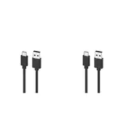 2PK Moki USB-A to USB-C SynCharge Cable 1 Meter iPhone/Android Jet Black
