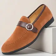Men's Loafers Slip-Ons Walking Business Casual British Wedding PU Leather Suede Breathable Comfortable Slip Resistant Loafer Brown Beige Fall Winter