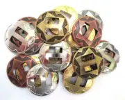 Conchos Mixed Finishes Western 1" Round Slotted 25 Pieces