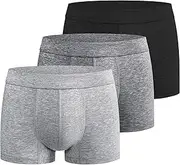 Battewa Incontinence Underwear for Men Boxer Briefs Washable Urinary Absorbent Leak Proof Underwear for Bladder Leak 50ml (Small,3Color,3 Pack)