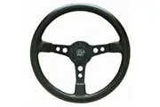 Grant 14" Formula GT Steering Wheel Black 3 Spoke, Black Leather Grip. 3-1/2" Dish
