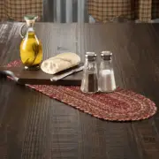 Cider Mill JUTE RUNNER 8x24 OVALCountry Primitive Rustic Burgundy Olive Green