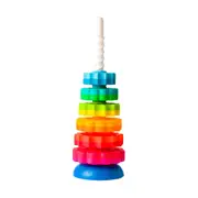 Fat Brain Stacking Toy Co SpinAgain 1-4y Baby/Kids/BPA free Plastic Screw Disc