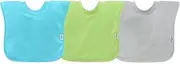 green sprouts Pull Over Stay Dry Toddler Bibs 3 Pieces,Aqua